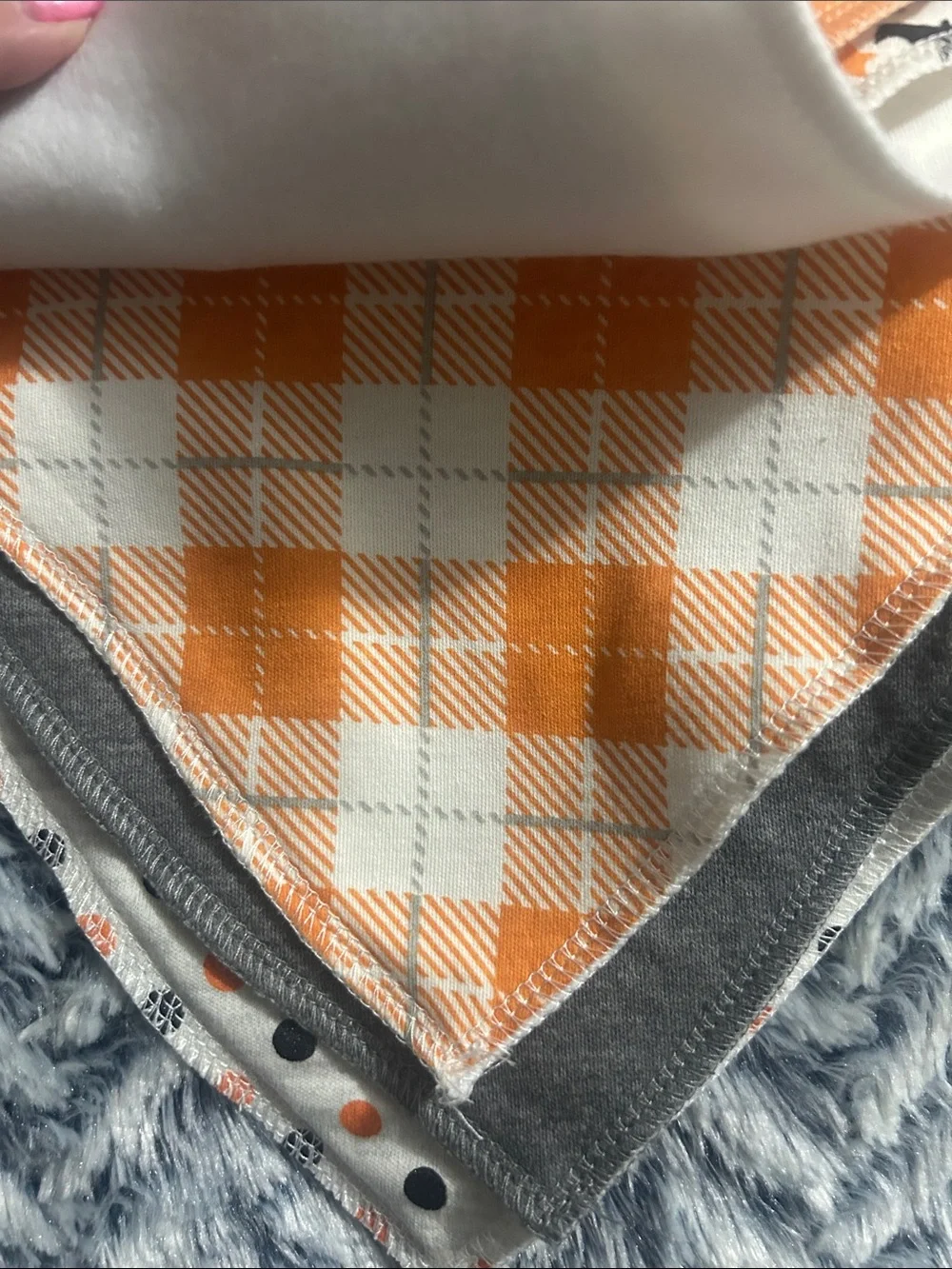 Modern Baby Orange & White Halloween Bandana Bib Set - 8 Pack